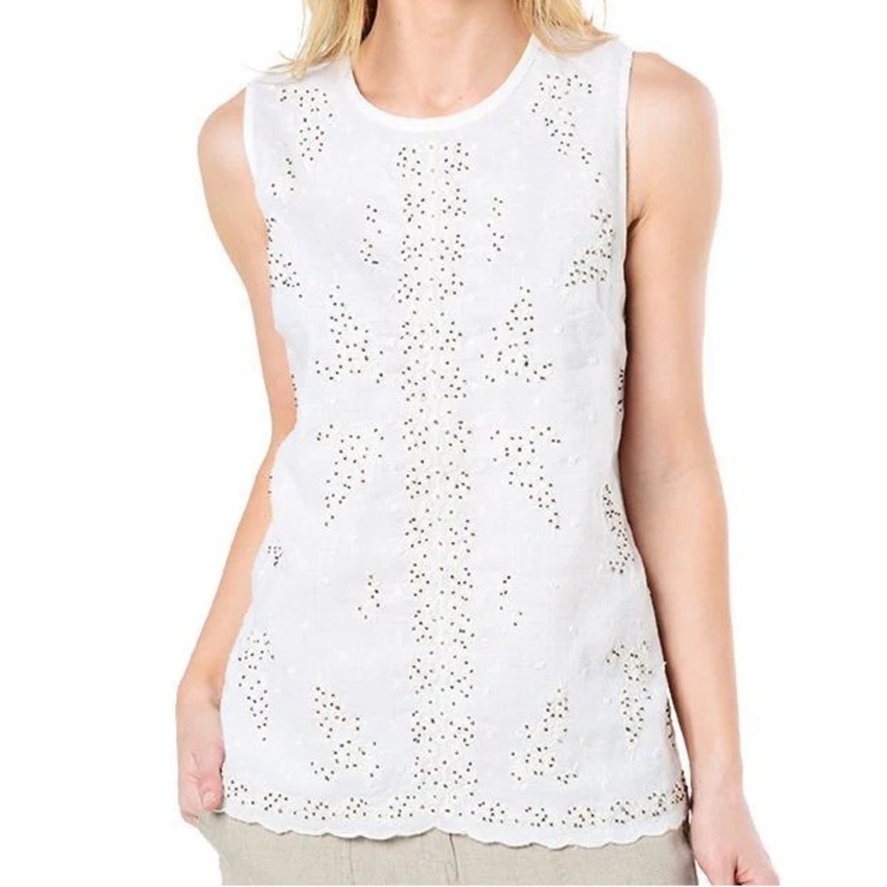 Tommy Bahama Sleeveless Beaded Ramie Top